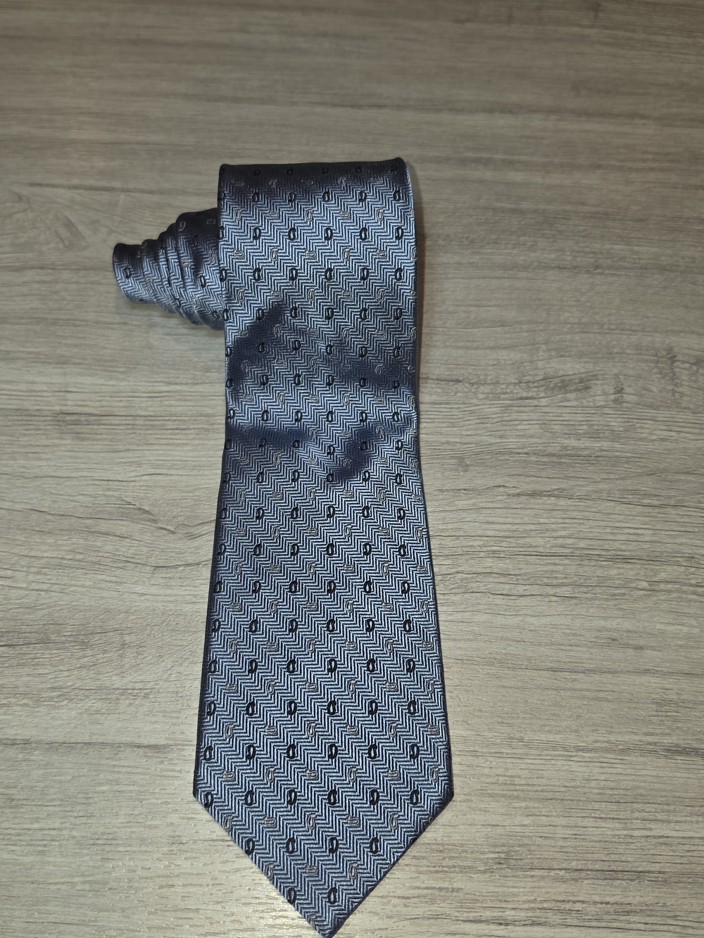 Brooks Brothers 346 Pure Silk Necktie Men's Blue Micro Paisley Pattern 59 Inches